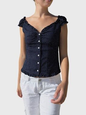 Brandy Melville Polka Dot Elena Top NWT